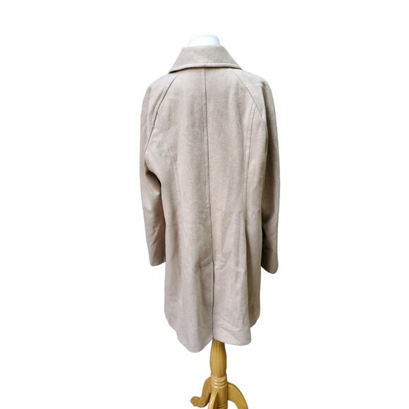 London Fog Tan Wool Blend Pea Coat Trench Size XL - Picture 9 of 15